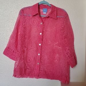 Sheer Pink Button Down Shirt